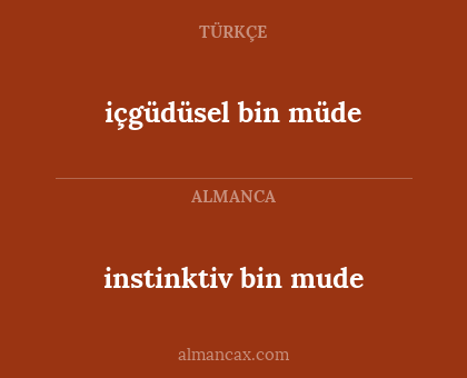 instinktiv bin mude - içgüdüsel bin müde