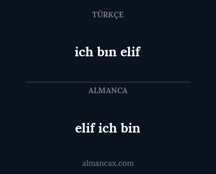 elif ich bin - ich bın elif