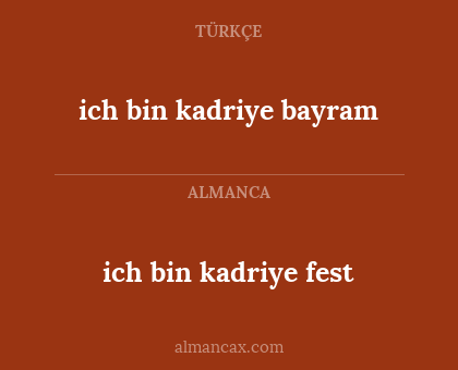 ich bin kadriye bayram - ich bin kadriye fest