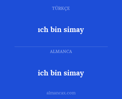ich bin simay - ıch bin simay