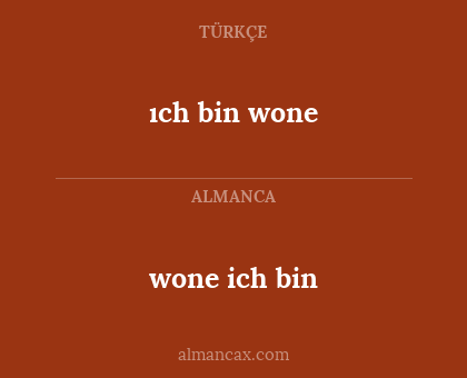 ıch bin wone - wone ich bin