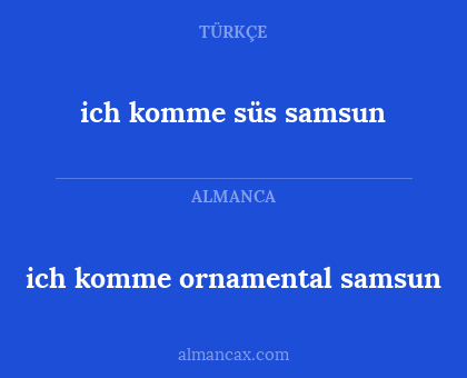 ich komme süs samsun - ich komme ornamental samsun