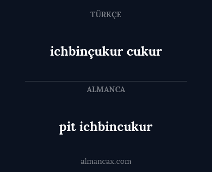 pit ichbincukur - ichbinçukur cukur