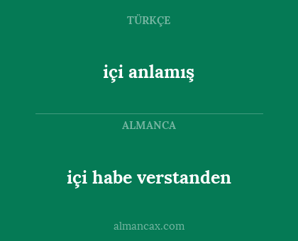 içi anlamış - içi habe verstanden