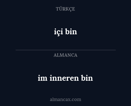 içi bin - im inneren bin