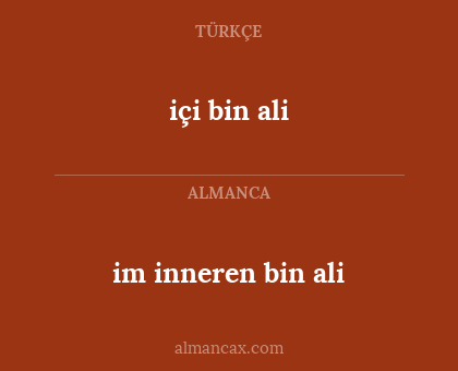 im inneren bin ali - içi bin ali