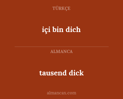 tausend dick - içi bin dich
