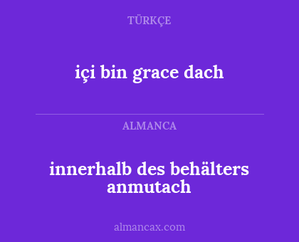 innerhalb des behälters anmutach - içi bin grace dach