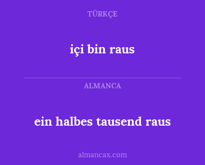 içi bin raus - ein halbes tausend raus