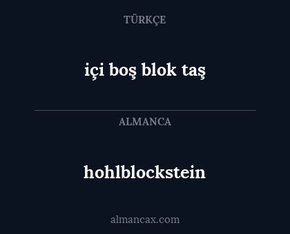 hohlblockstein - içi boş blok taş