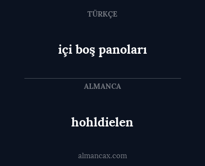 hohldielen - içi boş panoları