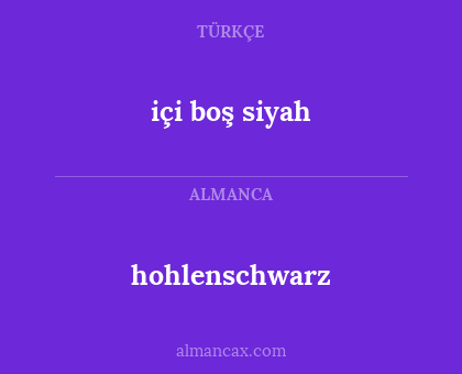 içi boş siyah - hohlenschwarz