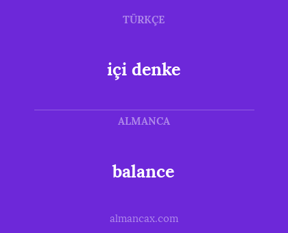 içi denke - balance