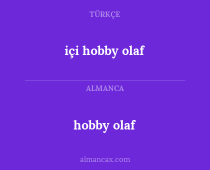 hobby olaf - içi hobby olaf