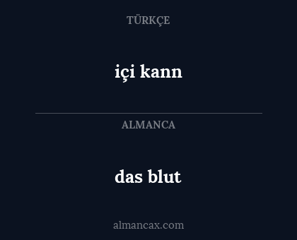 das blut - içi kann