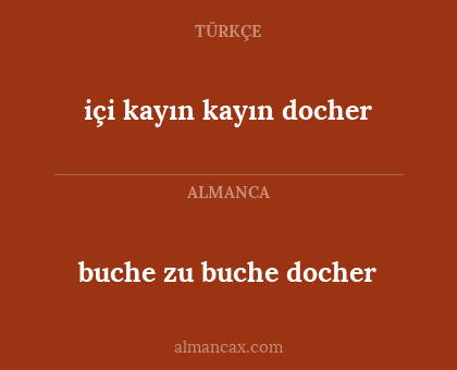 buche zu buche docher - içi kayın kayın docher