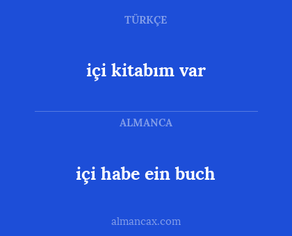 içi kitabım var - içi habe ein buch