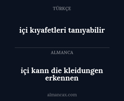 içi kıyafetleri tanıyabilir - içi kann die kleidungen erkennen