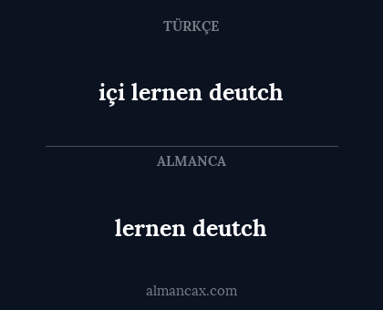 lernen deutch - içi lernen deutch