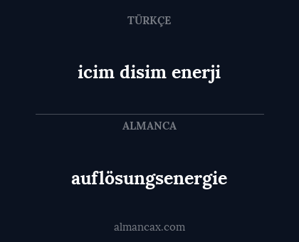icim disim enerji - auflösungsenergie