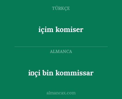içim komiser - i̇çi bin kommissar