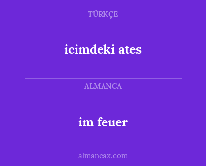 icimdeki ates - im feuer