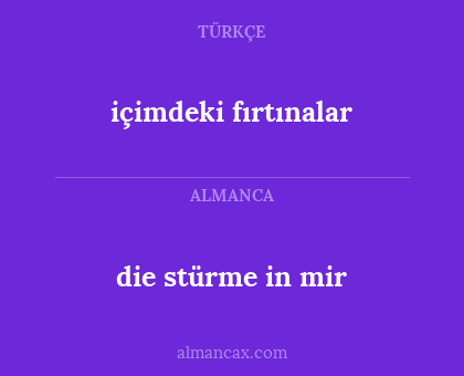 içimdeki fırtınalar - die stürme in mir