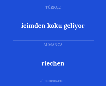 icimden koku geliyor - riechen