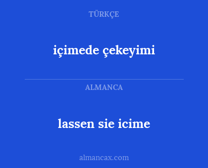 lassen sie icime - içimede çekeyimi