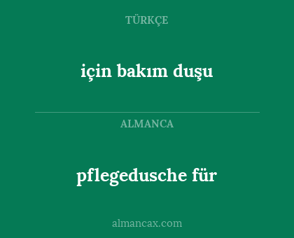 pflegedusche für - için bakım duşu