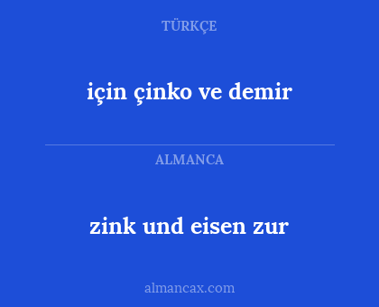 için çinko ve demir - zink und eisen zur