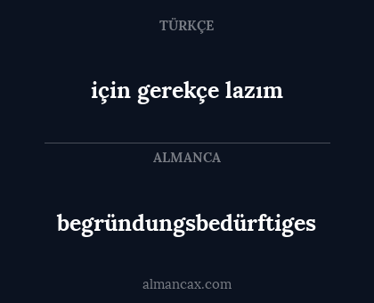begründungsbedürftiges - için gerekçe lazım