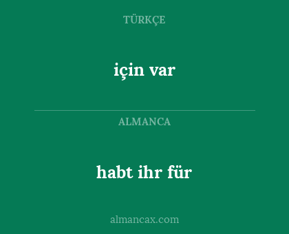için var - habt ihr für