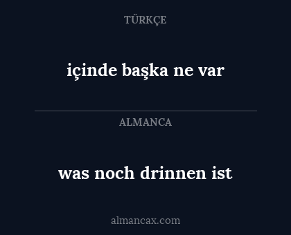was noch drinnen ist - içinde başka ne var