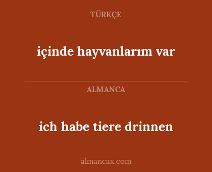 ich habe tiere drinnen - içinde hayvanlarım var