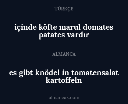 içinde köfte marul domates patates vardır - es gibt knödel in tomatensalat kartoffeln