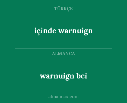 içinde warnuign - warnuign bei