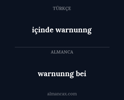 içinde warnunng - warnunng bei