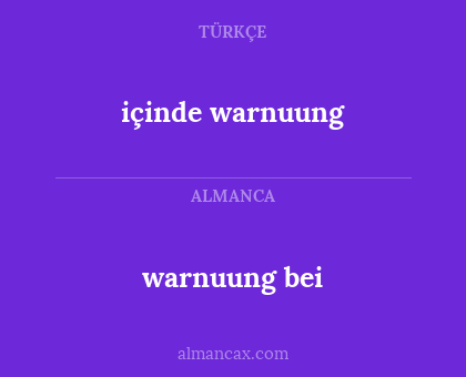 içinde warnuung - warnuung bei