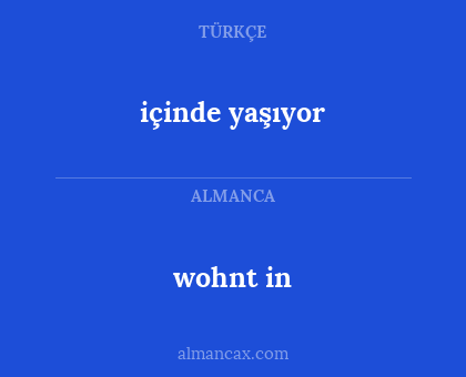 wohnt in - içinde yaşıyor