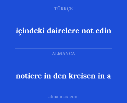 notiere in den kreisen in a - içindeki dairelere not edin