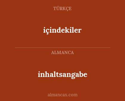 içindekiler - inhaltsangabe