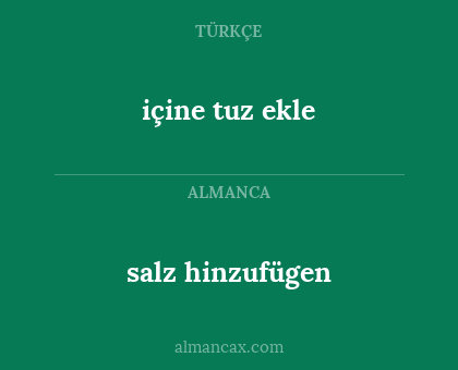 salz hinzufügen - içine tuz ekle