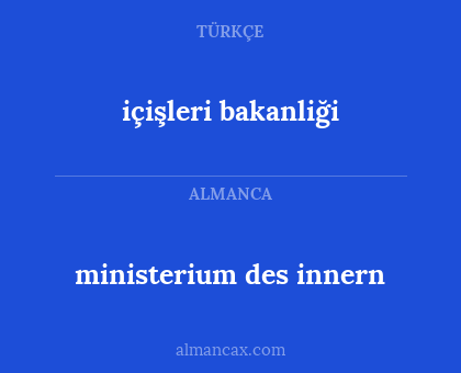 ministerium des innern - içişleri bakanliği
