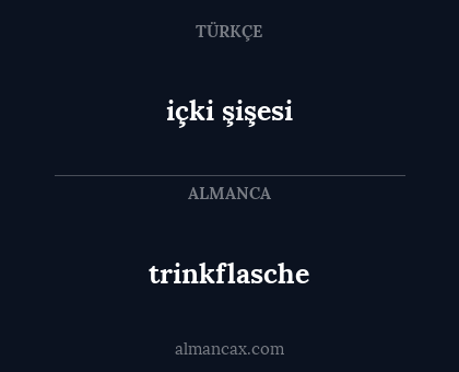 içki şişesi - trinkflasche