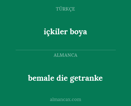 içkiler boya - bemale die getranke