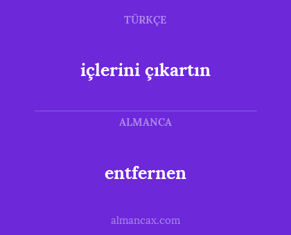 entfernen - içlerini çıkartın