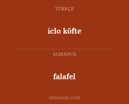 falafel - iclo köfte