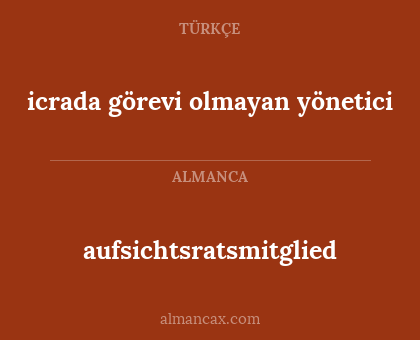 icrada görevi olmayan yönetici - aufsichtsratsmitglied