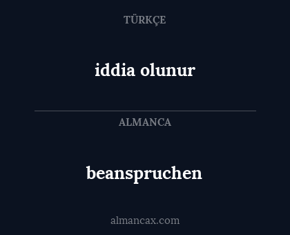 iddia olunur - beanspruchen